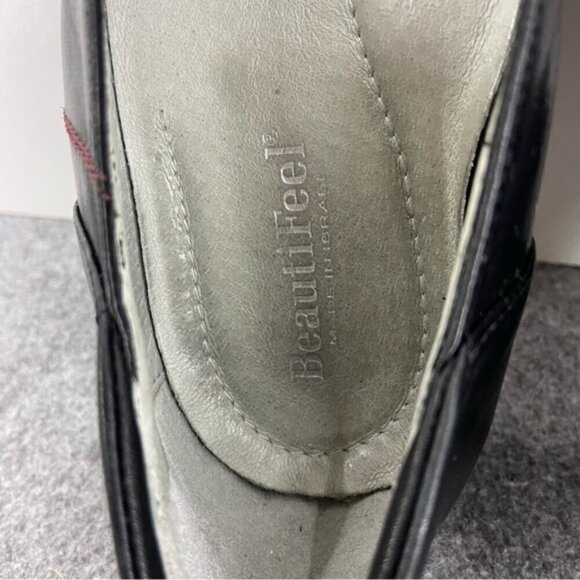 BeautiFeel Black Leather Classic Mini Heel Loafers Women’s Size 39 or US 8-8.5 - Picture 3 of 10